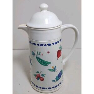 Vintage Pfaltzgraff Summer Garden OGGI Plastic Thermos and Carafe Hot & Cold‎